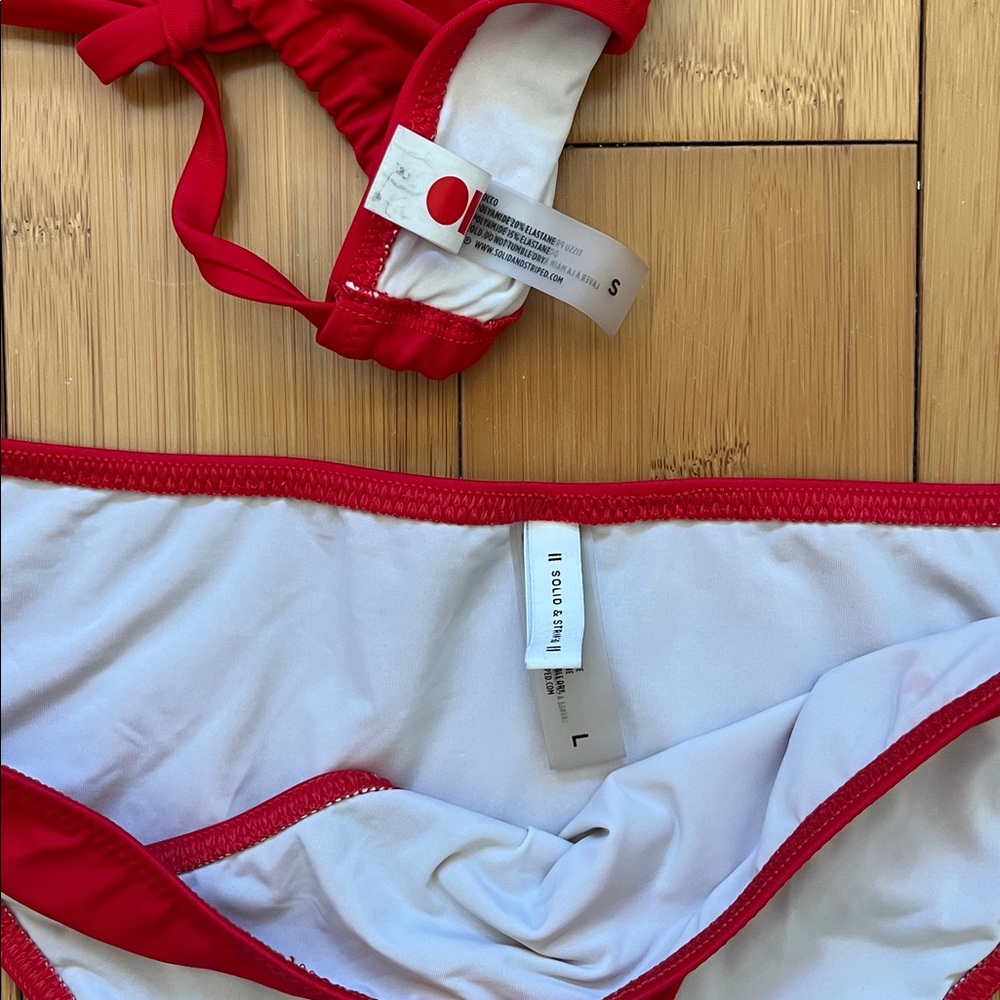 Solid & Striped Classic Ruby Red Bikini Set Elle … - image 2